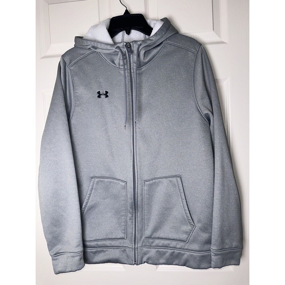 Under Armour Storm Embroidered Logo Gray Hoodie Full zip up Adult Medium